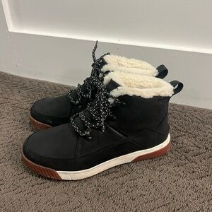 The North Face Black and White Fur-Lined Boots
